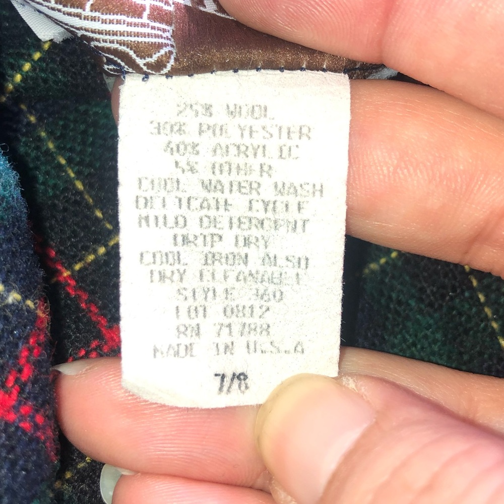 Walnut Sport Wool Blend Green Blue Plaid Skirt - Picture 7 of 8